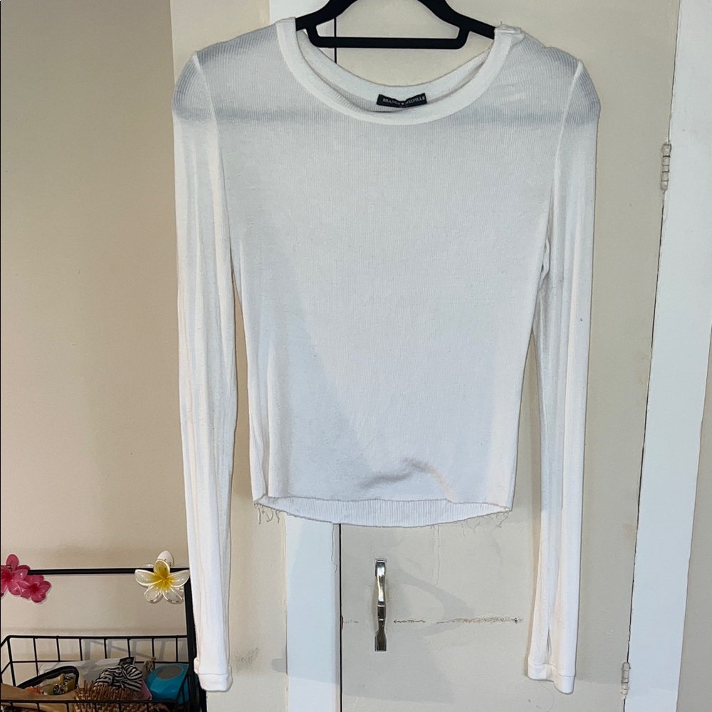 Brandy Melville White Long Sleeve Top